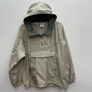 Columbia Beige Hoodie Windbreaker Pullover Women’s XL